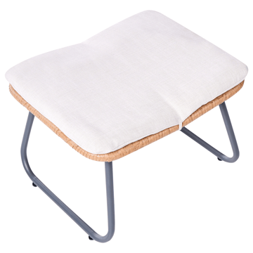 Stol utomhus Mestre med Fotpall Konstrotting - Naturlig/svart/beige - Utemöbler & utemiljö - Loungemöbler - Loungestol utomhus