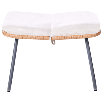 Stol utomhus Mestre med Fotpall Konstrotting - Naturlig/svart/beige - Utemöbler & utemiljö - Loungemöbler - Loungestol utomhus