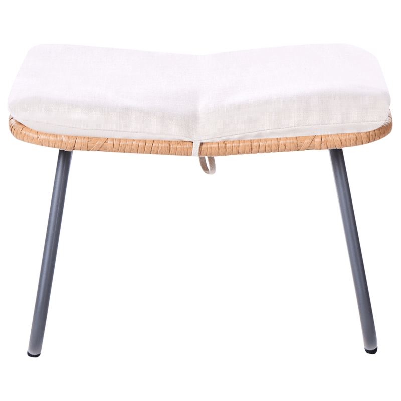 Stol utomhus Mestre med Fotpall Konstrotting - Naturlig/svart/beige - Utemöbler & utemiljö - Loungemöbler - Loungestol utomhus