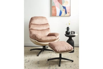 Svängbar fåtölj Eide - Beige, svart - Möbler - Fåtölj & stolar - Fåtölj - Fåtölj utan armstöd