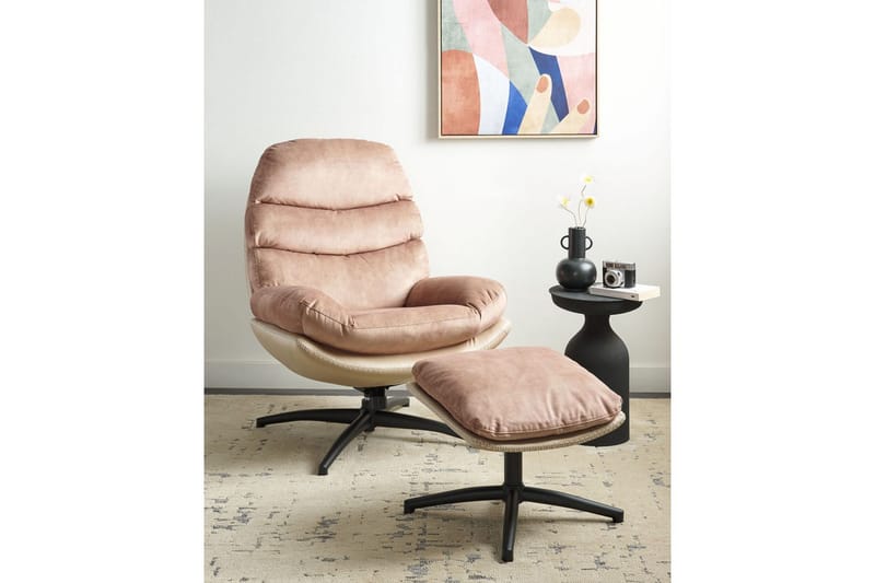 Svängbar fåtölj Eide - Beige, svart - Möbler - Fåtölj & stolar - Fåtölj - Howard fåtölj