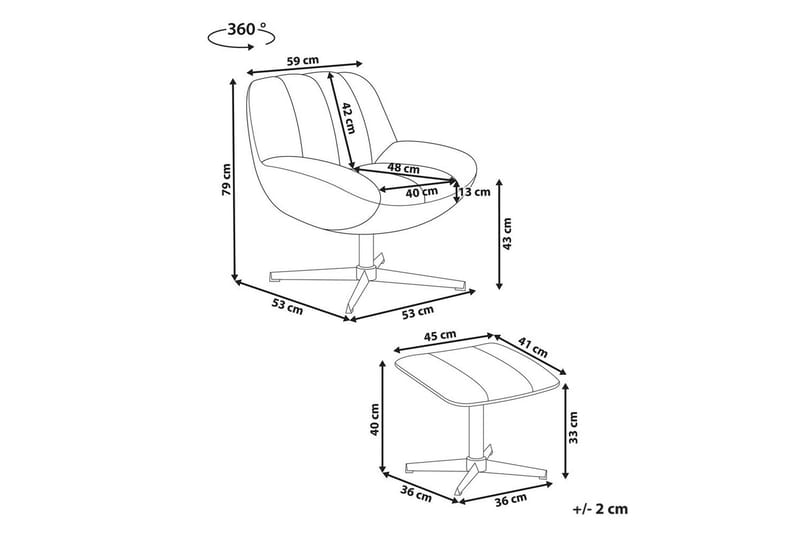 Svängbar fåtölj Lia - Beige, svart - Möbler - Fåtölj & stolar - Fåtölj - Fåtölj utan armstöd