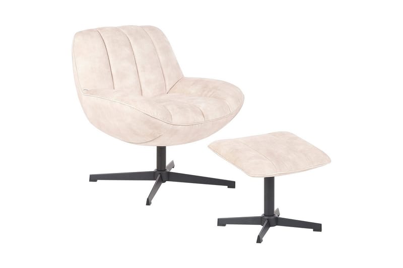 Svängbar fåtölj Lia - Beige, svart - Möbler - Fåtölj & stolar - Fåtölj - Fåtölj utan armstöd