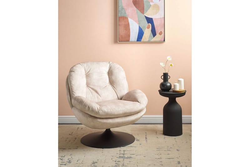 Svängbar fåtölj Nolvik - Beige, svart - Möbler - Fåtölj & stolar - Fåtölj - Fåtölj utan armstöd