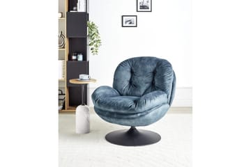 Svängbar fåtölj Nolvik - Blå, Svart - Möbler - Fåtölj & stolar - Fåtölj - Fåtölj utan armstöd
