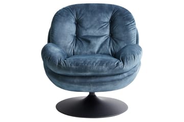 Svängbar fåtölj Nolvik - Blå, Svart - Möbler - Fåtölj & stolar - Fåtölj - Fåtölj utan armstöd