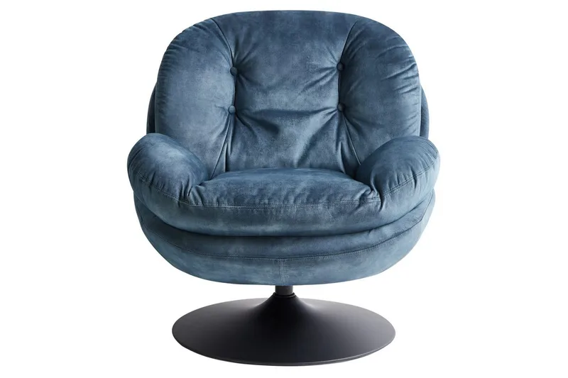 Svängbar fåtölj Nolvik - Blå, Svart - Möbler - Fåtölj & stolar - Fåtölj - Fåtölj utan armstöd