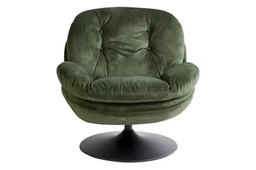 Svängbar fåtölj Nolvik - Grön, Svart - Möbler - Fåtölj & stolar - Fåtölj - Fåtölj utan armstöd
