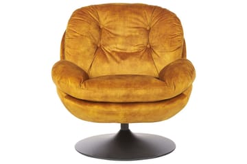 Svängbar fåtölj Nolvik - Gul, Svart - Möbler - Fåtölj & stolar - Fåtölj - Fåtölj utan armstöd