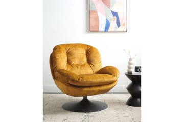 Svängbar fåtölj Nolvik - Gul, Svart - Möbler - Fåtölj & stolar - Fåtölj - Fåtölj utan armstöd