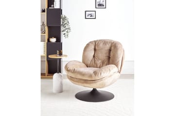 Svängbar fåtölj Nolvik - Sandbeige, svart - Möbler - Fåtölj & stolar - Fåtölj - Fåtölj utan armstöd