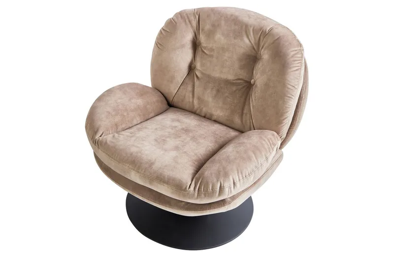 Svängbar fåtölj Nolvik - Sandbeige, svart - Möbler - Fåtölj & stolar - Fåtölj - Fåtölj utan armstöd
