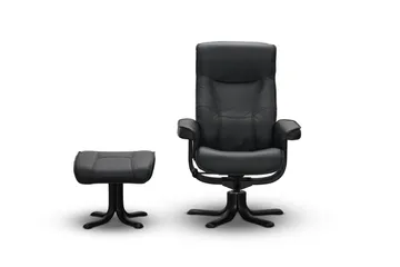 Tateo Fåtölj Läder - Svart - Möbler - Fåtölj & stolar - Fåtölj - Biofåtölj & reclinerfåtölj