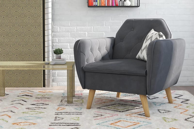 Teresa Fåtölj Grå/Sammet - Novogratz - Möbler - Fåtölj & stolar - Fåtölj - Sammetsfåtölj