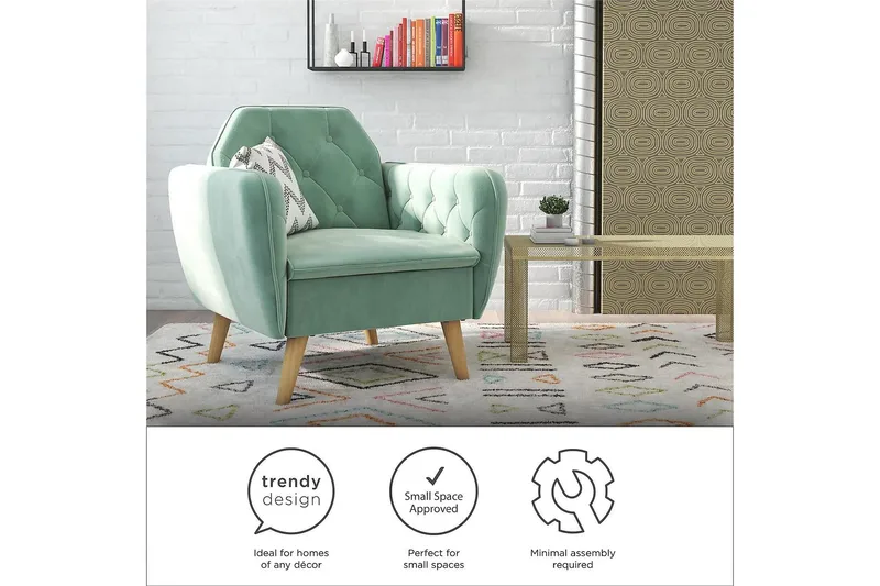 Teresa Fåtölj Sammet/Ljusgrön - Novogratz - Möbler - Fåtölj & stolar - Fåtölj