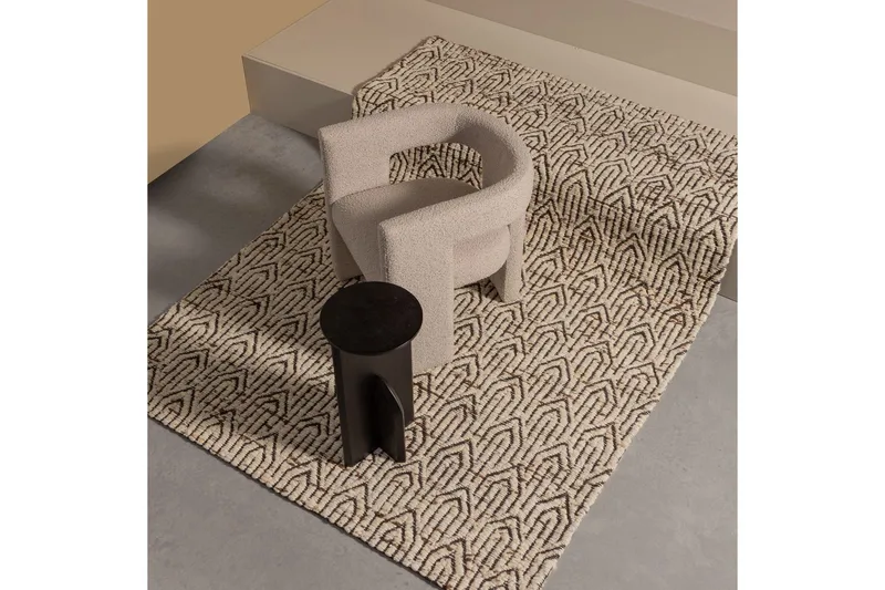 Tiwa U-formad Fåtölj i Boucle - Beige - Möbler - Fåtölj & stolar - Fåtölj