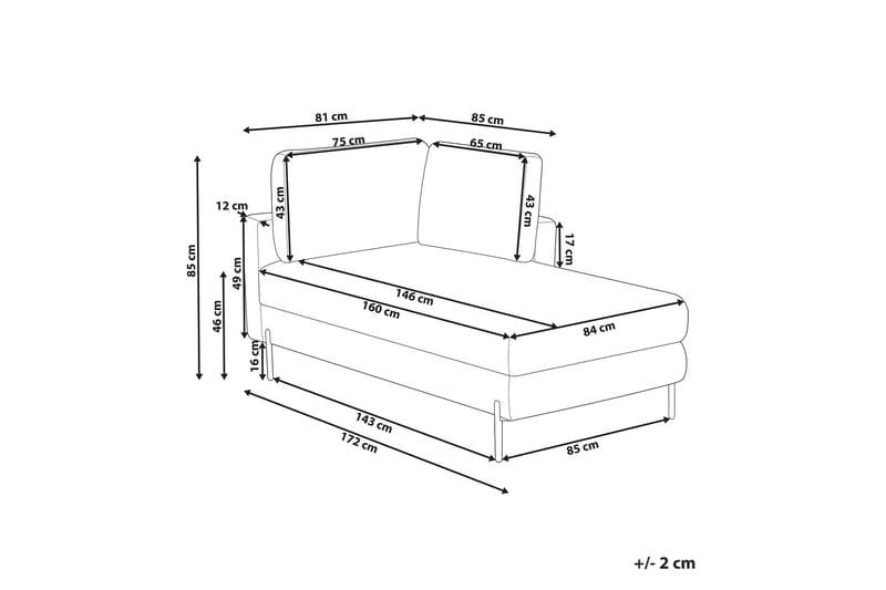 Toliman Schäslong 172 cm Vänster - Brun/Svart - Möbler - Fåtölj & stolar - Fåtölj - Liggfåtölj