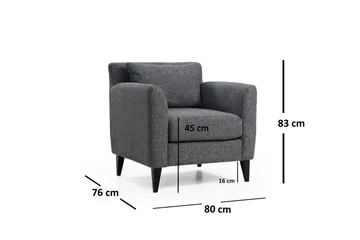 Tomski Fåtölj med Armstöd - Grå - Möbler - Fåtölj & stolar - Fåtölj