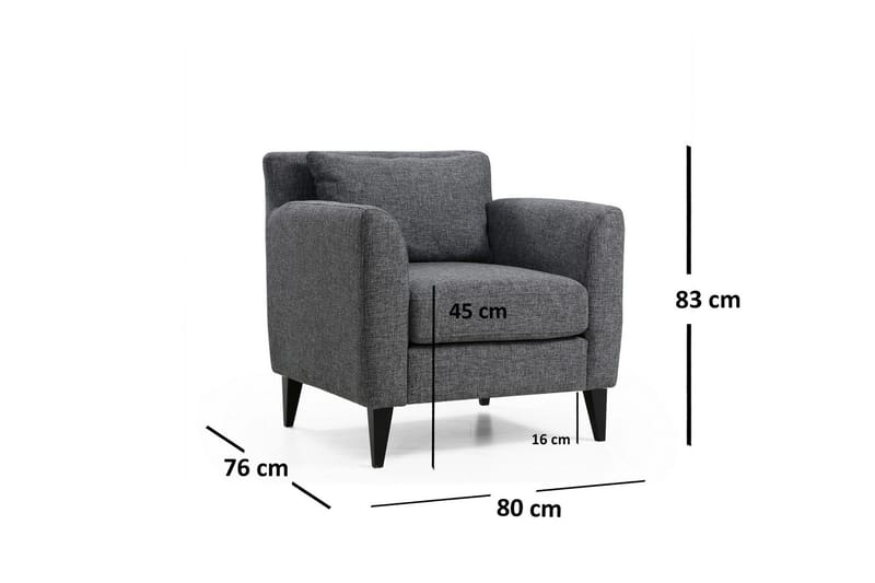 Tomski Fåtölj med Armstöd - Grå - Möbler - Fåtölj & stolar - Fåtölj