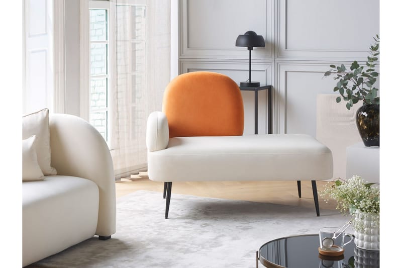 Toshio Schäslong 76 cm Vänster - Vit/Orange - Möbler - Fåtölj & stolar - Fåtölj - Liggfåtölj