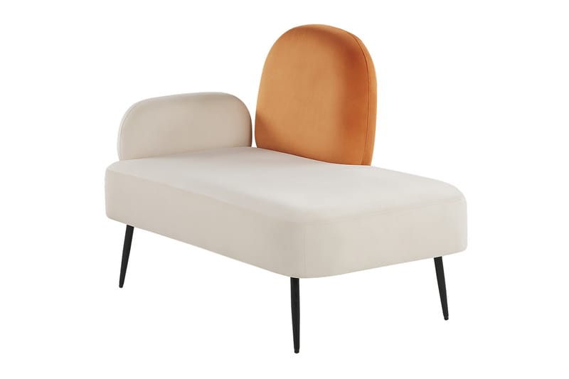 Toshio Schäslong 76 cm Vänster - Vit/Orange - Möbler - Fåtölj & stolar - Fåtölj - Liggfåtölj