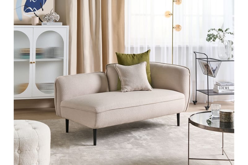 Toyoki Schäslong 138 cm Höger - Beige/Svart - Möbler - Fåtölj & stolar - Fåtölj - Liggfåtölj