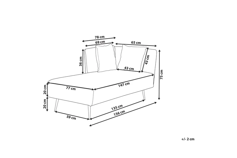 Toyoko Schäslong 156 cm Höger - Svart/Grön - Möbler - Fåtölj & stolar - Fåtölj - Liggfåtölj