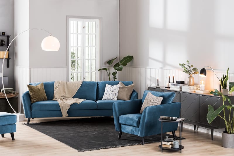 Trend Fåtölj - Blå - Möbler - Fåtölj & stolar - Fåtölj - Sammetsfåtölj