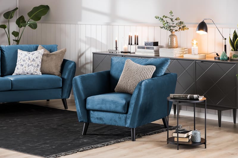Trend Fåtölj - Blå - Möbler - Fåtölj & stolar - Fåtölj - Sammetsfåtölj