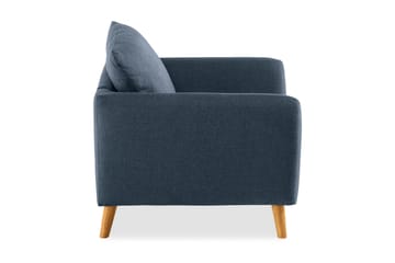 Trend Fåtölj i Tyg med Träben - Blå - Möbler - Fåtölj & stolar - Fåtölj