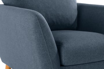 Trend Fåtölj i Tyg med Träben - Blå - Möbler - Fåtölj & stolar - Fåtölj