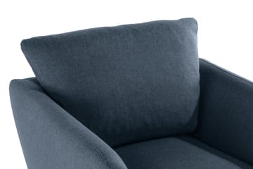 Trend Fåtölj i Tyg med Träben - Blå - Möbler - Fåtölj & stolar - Fåtölj