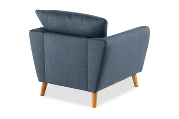 Trend Fåtölj i Tyg med Träben - Blå - Möbler - Fåtölj & stolar - Fåtölj