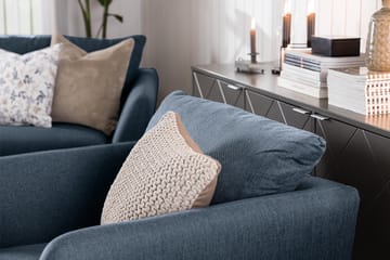 Trend Fåtölj i Tyg med Träben - Blå - Möbler - Fåtölj & stolar - Fåtölj