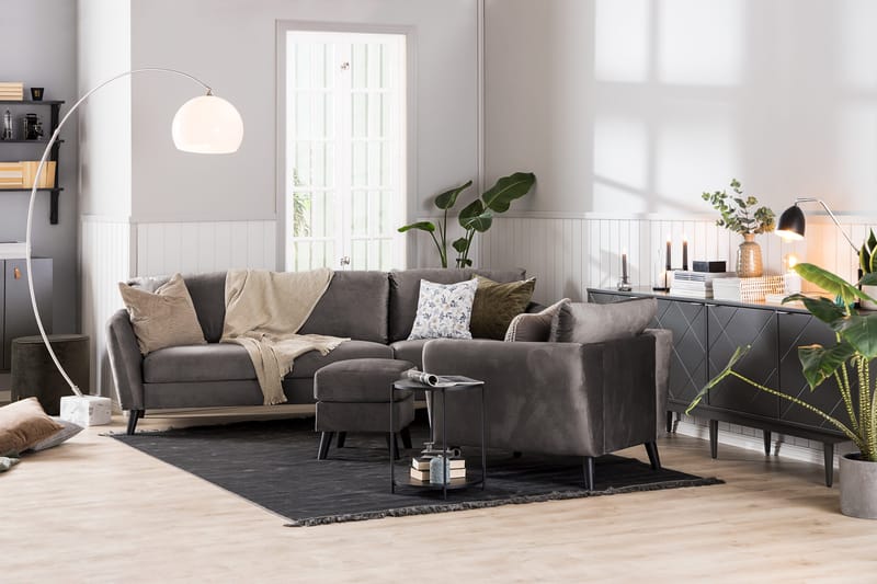 Trend Fåtölj - Mörkgrå - Möbler - Fåtölj & stolar - Fåtölj - Sammetsfåtölj
