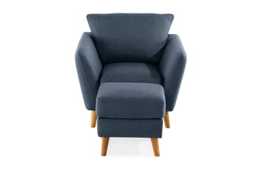 Trend Fåtölj med Fotpall - Blå - Möbler - Fåtölj & stolar - Fåtölj - Fåtölj med fotpall