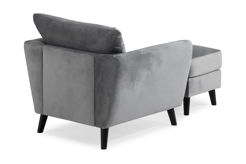 Trend Fåtölj med Fotpall - Ljusgrå Sammet - Möbler - Fåtölj & stolar - Fåtölj - Sammetsfåtölj