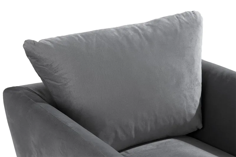 Trend Fåtölj med Fotpall - Ljusgrå Sammet - Möbler - Fåtölj & stolar - Fåtölj - Sammetsfåtölj