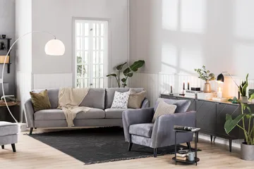 Trend Fåtölj med Fotpall - Ljusgrå - Möbler - Fåtölj & stolar - Fåtölj - Fåtölj med fotpall