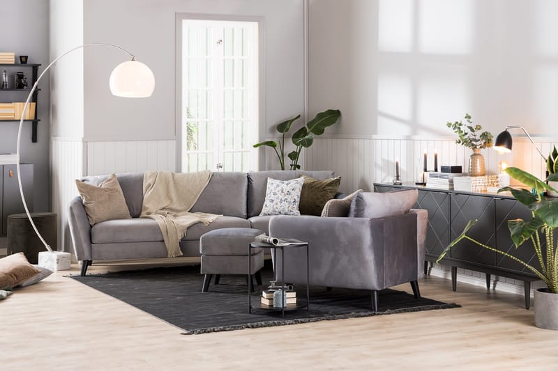 Trend Fåtölj med Fotpall - Ljusgrå - Möbler - Fåtölj & stolar - Fåtölj - Fåtölj med fotpall