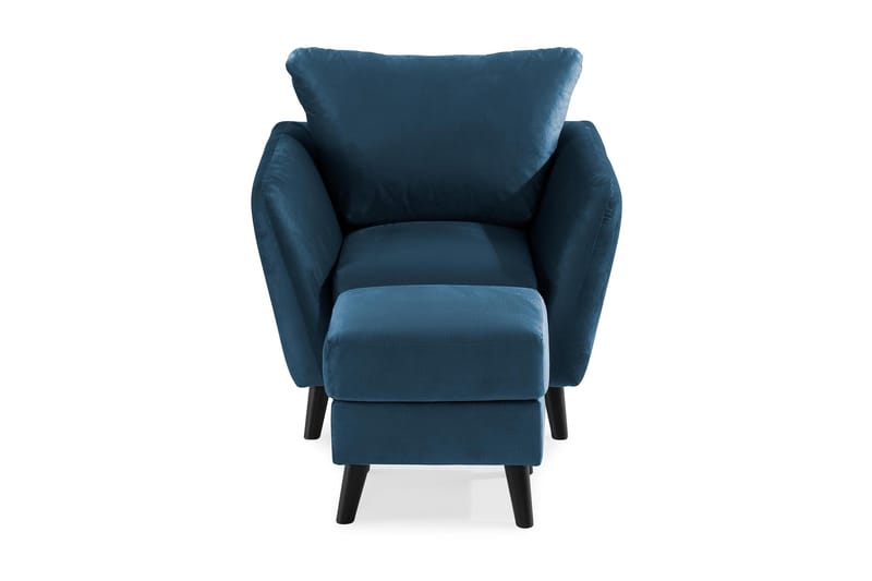 Trend Fåtölj med Fotpall - Midnattsblå Sammet - Möbler - Fåtölj & stolar - Fåtölj - Sammetsfåtölj