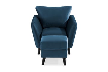 Trend Fåtölj med Fotpall - Midnattsblå Sammet - Möbler - Fåtölj & stolar - Fåtölj - Sammetsfåtölj