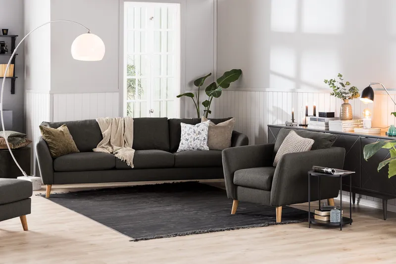 Trend Fåtölj med Fotpall - Svart - Möbler - Fåtölj & stolar - Fåtölj - Fåtölj med fotpall