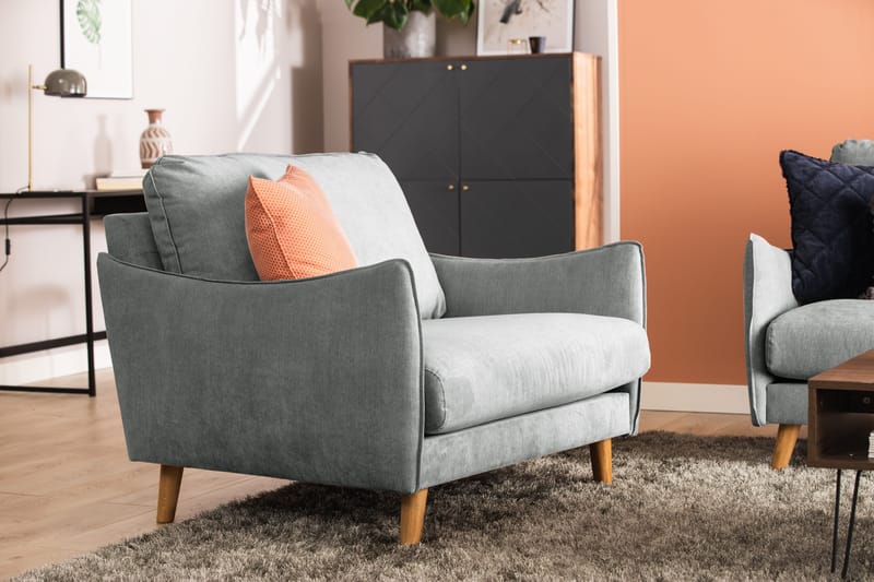 Trend Lyx Fåtölj - Grå/Ek - Möbler - Fåtölj & stolar - Fåtölj