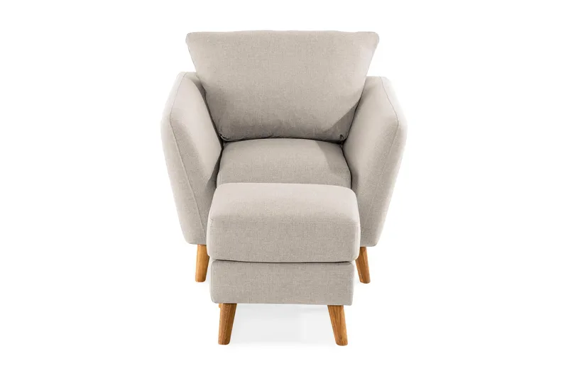 Trend Soffgrupp Fåtölj med Fotpall - Beige - Möbler - Fåtölj & stolar - Fåtölj - Fåtölj med fotpall