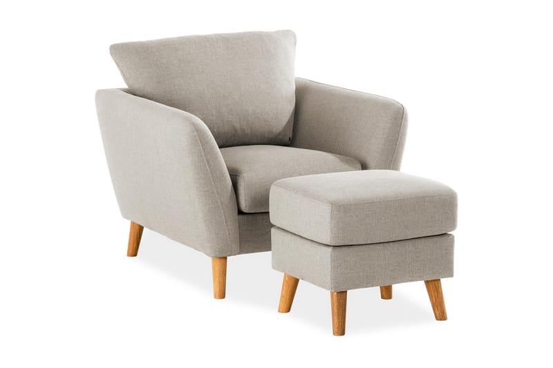 Trend Soffgrupp Fåtölj med Fotpall - Grå|Beige - Möbler - Fåtölj & stolar - Fåtölj