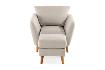 Trend Soffgrupp Fåtölj med Fotpall - Grå|Beige - Möbler - Fåtölj & stolar - Fåtölj