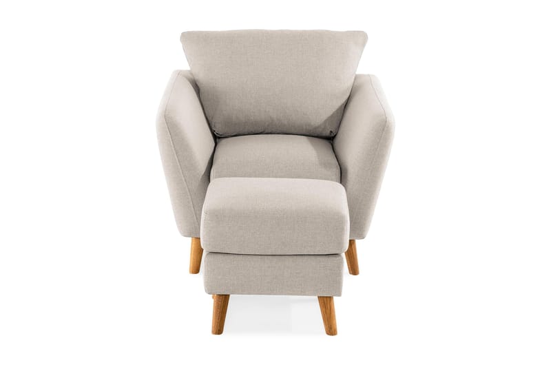 Trend Soffgrupp Fåtölj med Fotpall - Grå|Beige - Möbler - Fåtölj & stolar - Fåtölj