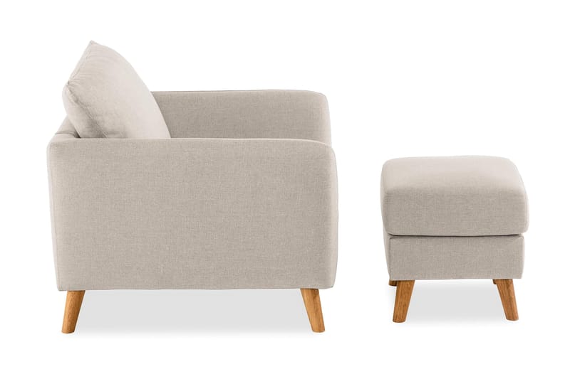 Trend Soffgrupp Fåtölj med Fotpall - Grå|Beige - Möbler - Fåtölj & stolar - Fåtölj
