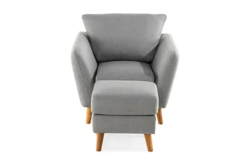 Trend Soffgrupp Fåtölj med Fotpall - Ljusgrå - Möbler - Fåtölj & stolar - Fåtölj - Fåtölj med fotpall